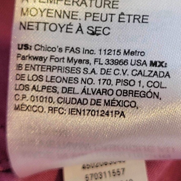 Chico's Shirt Long Sleeve Button Up Blouse Mauve Pink Womens Size 3 US XL 16/18 - Picture 8 of 9